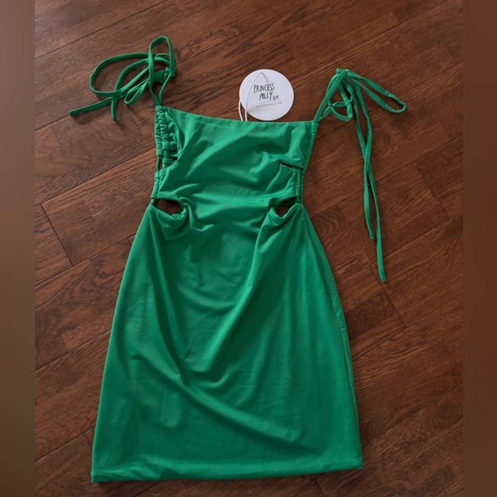 Green Cut Out Mini Dress